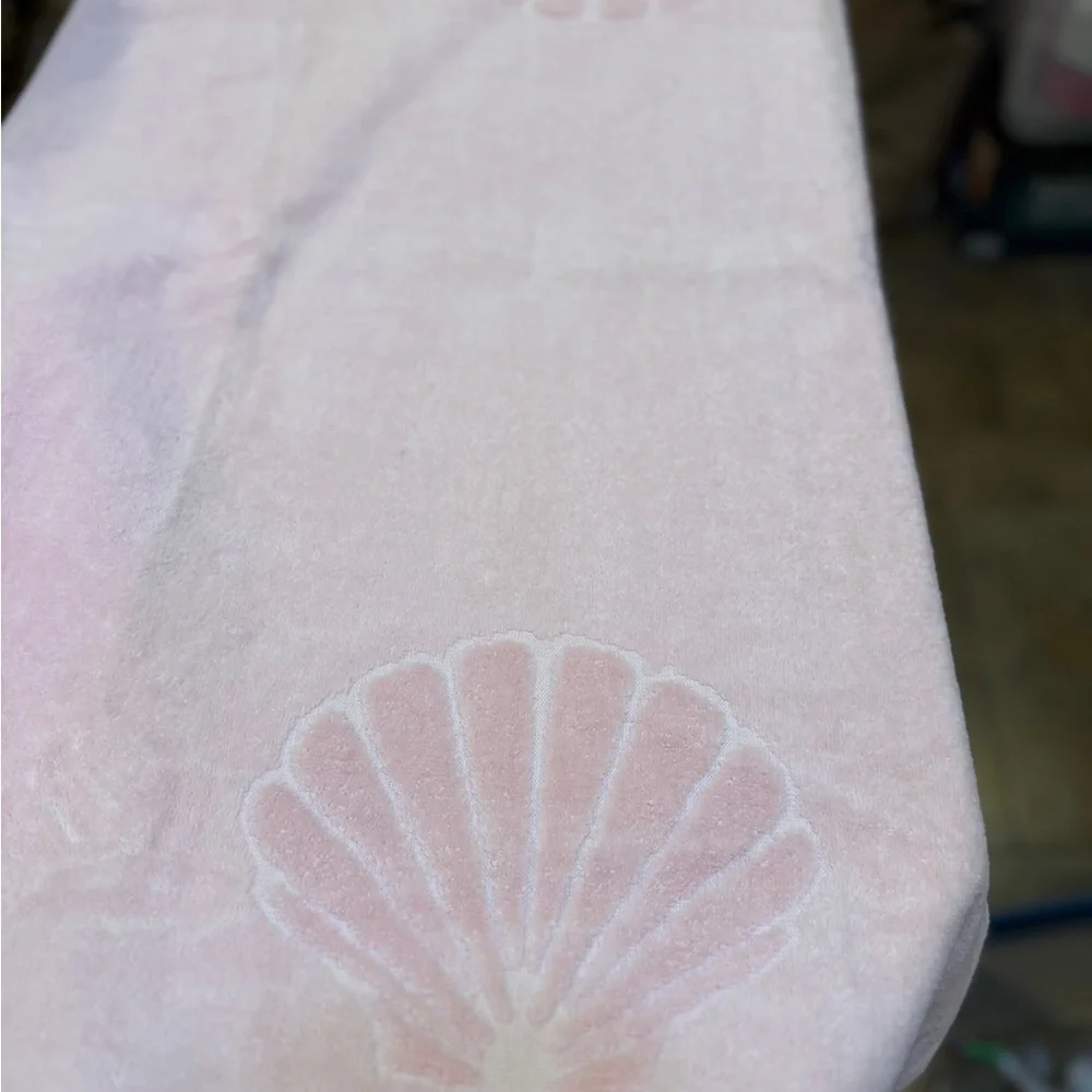 Vintage Soft Pink Seashell Cotton Bath Towel Hand Towel Set The HOME collection